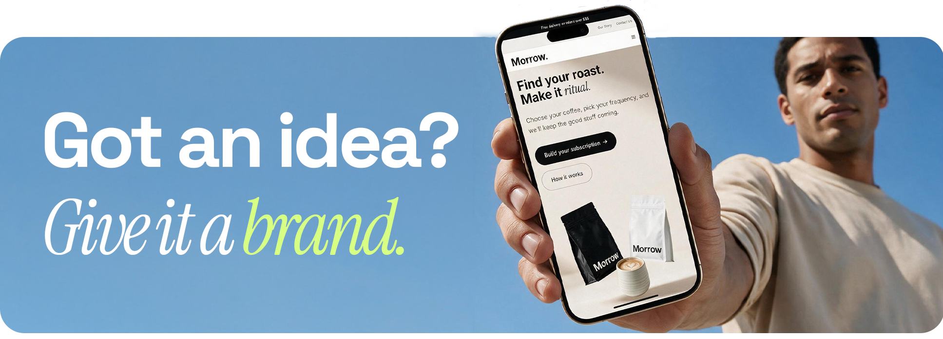 Got an idea? Give it a brand. Use our step-by-step system to build your app or website brand with AI.